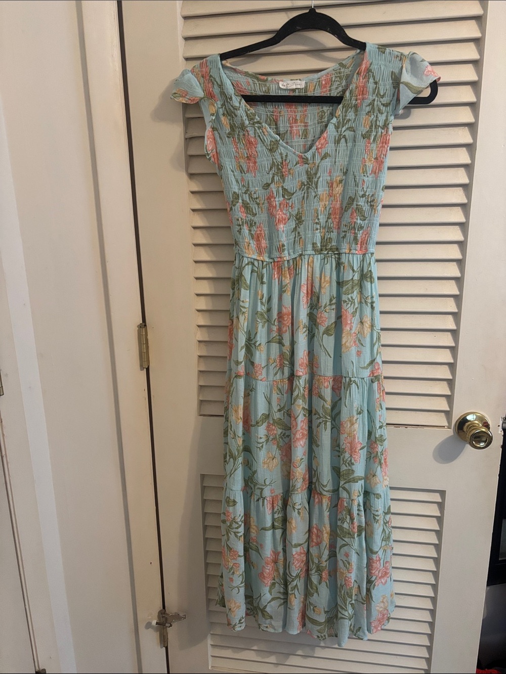 Light Blue Floral Maxi Dress - Women's Summer Maxi